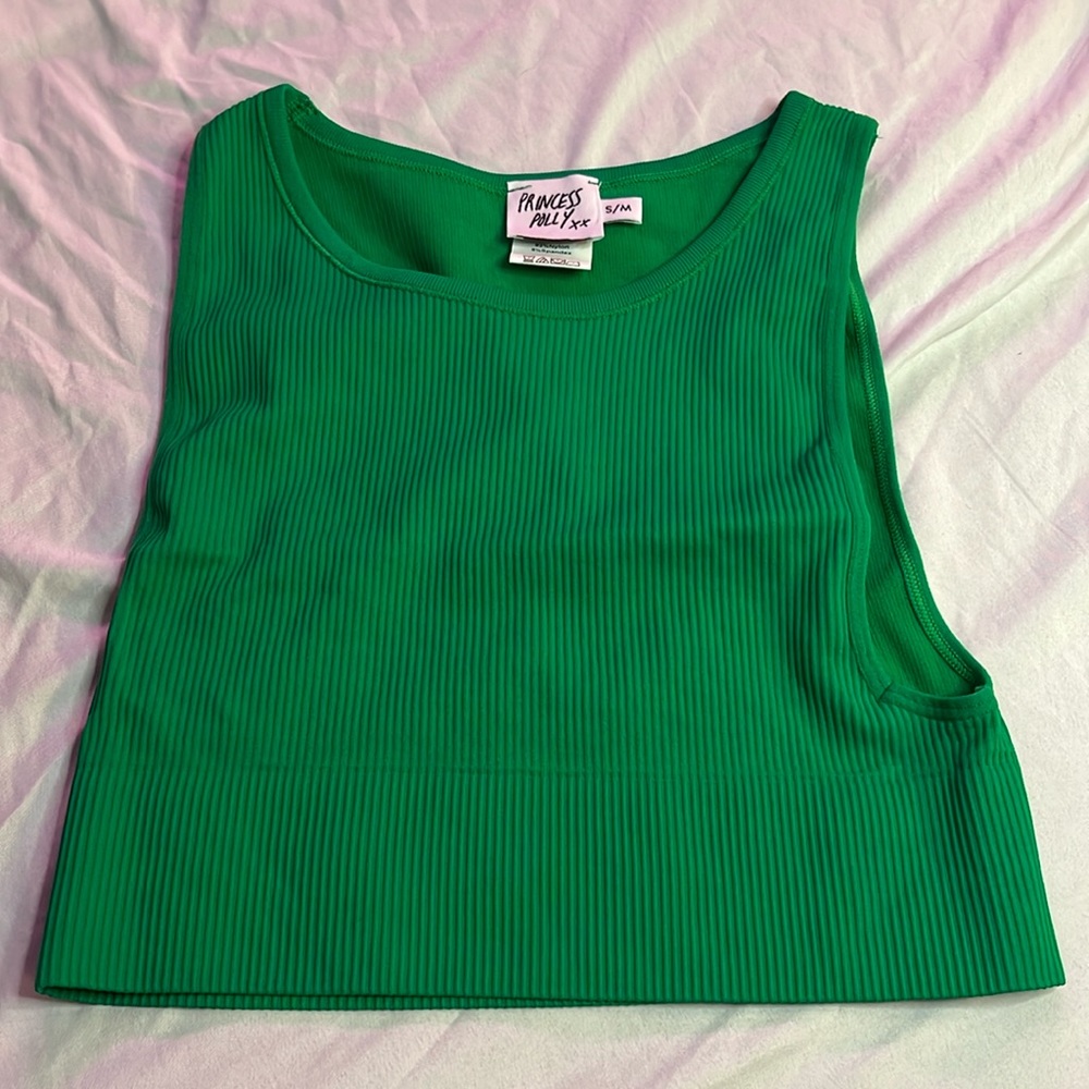 Princess Polly Green Tank Top Crop